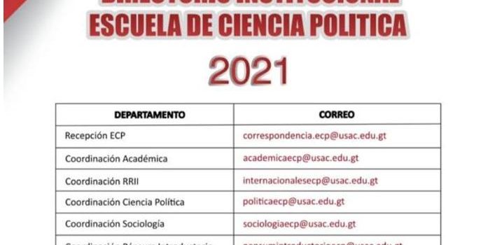 Directorio de la Escuela de Ciencia Política – 2021
