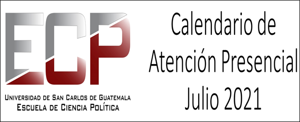 CALENDARIO DE ATENCIÓN PRESENCIAL JULIO – 2021