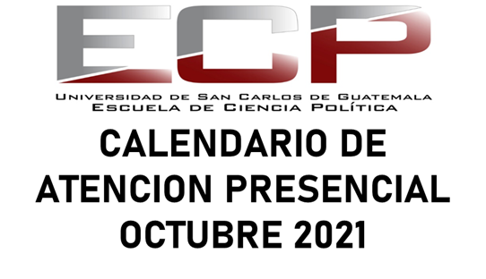 Calendario de atención presencial – octubre 2021