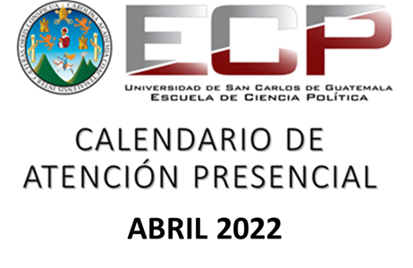 Calendario de atención presencial – abril 2022
